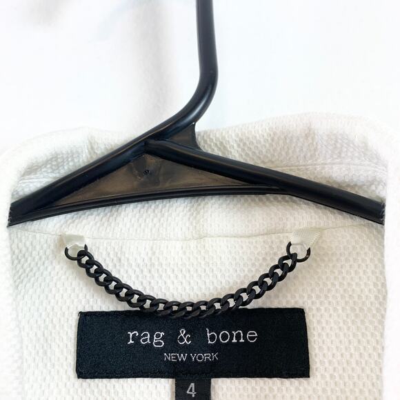 Rag & Bone Redgrave Textured Three Button Collared Blazer Jacket Vanilla Size 4 - Picture 3 of 7